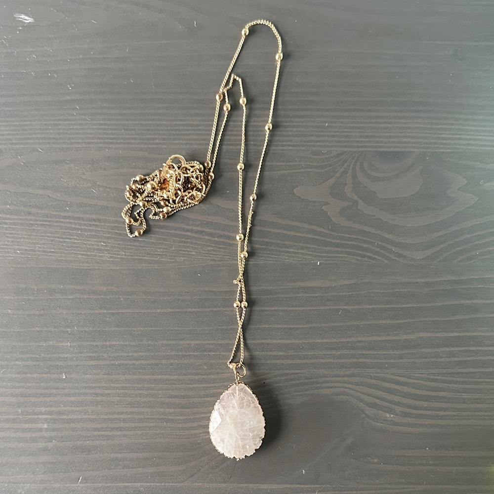 Aldo Gold Necklace with White Pendant